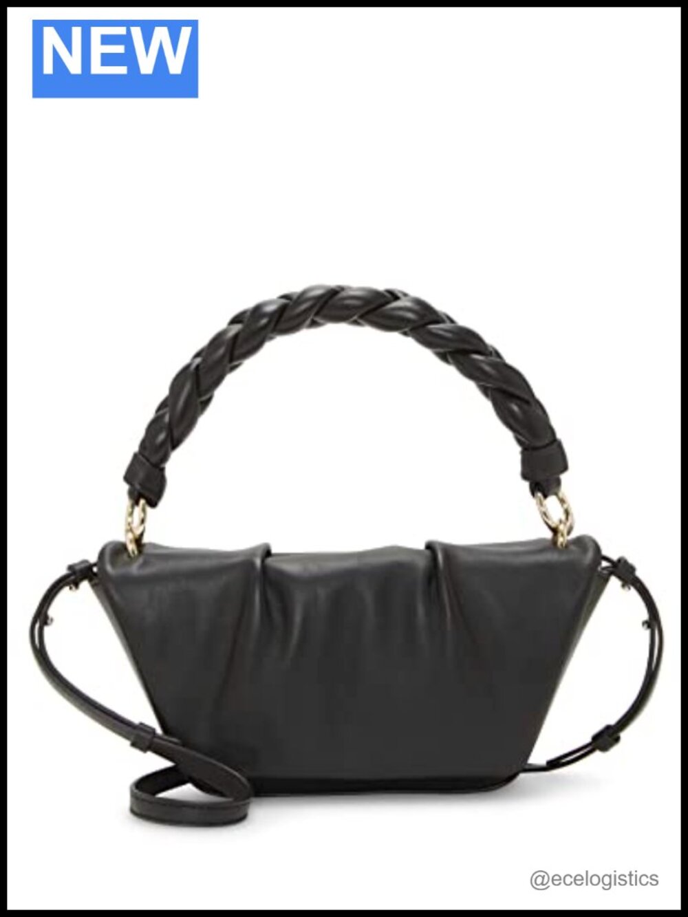 Vince Camuto Leather Top Handle Bag Crossbody Flap Clutch